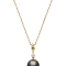 14K Gold Diamond Tahitian Pearl Pendant