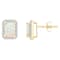 7x5mm Emerald Cut Created Opal And Created White Sapphire 10k Yellow
Gold Halo Stud Earrings