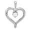 Rhodium Over 14k White Gold Lab Created Opal Heart Pendant
