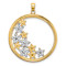 14K Two-tone Gold  Textured Stars in Round Frame Charm