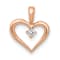 10k Rose Gold Diamond Heart Pendant