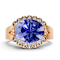 14K Rose Gold Tanzanite and Diamond Ring 2.89 ctw