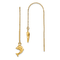 14k Yellow Gold Polished Dolphins Dangle Earrings