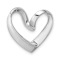 Rhodium Over 14k White Gold Polished Reversible Heart Chain Slide Pendant
