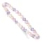 Children's Pink, Purple and White 4mm Shell Bead and Crystal Stretch Bracelet