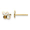 14K Yellow Gold Enamel Bumble Bee Post Earrings