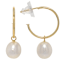 Freshwater Pearl Drop Earrings In Solid 14K Gold