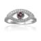 Lab Created Alexandrite with Moissanite Accents Rhodium Over Sterling
Silver Evil Eye Ring