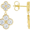Moissanite Clover Drop Earrings In 14K Gold Over Sterling Silver