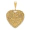 14k Yellow Gold Textured Reversible 25th Anniversary Heart Pendant