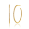 CZ Open Hoop Earrings In 14K Gold Over Sterling Silver