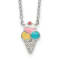 Rhodium Over Sterling Silver Enamel Ice Cream Cone with 2-inch Extension
Childs Necklace