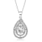 Pear Shape CZ Outline Pendant Necklace In Sterling Silver