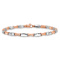 14k White Gold and 14k Rose Gold 3.4mm Polished Fancy Link Bracelet