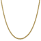 14K Yellow Gold 3.3mm Diamond-cut Semi-solid Chain Necklace