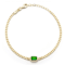Sterling Statements 14K Yellow Gold Over Sterling Silver Green CZ Curb
Chain Bracelet