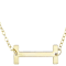 Sideways Initial I Necklace In Solid 14K Yellow Gold 18 Inch