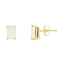6x4mm Emerald Cut Opal 14k Yellow Gold Stud Earrings