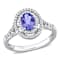 Tanzanite and Diamond 10K White Gold Ring 1.00ctw