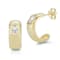 Sterling Statements 14K Yellow Gold Over Sterling Silver White CZ Hoop Earrings