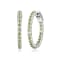 Green Peridot Platinum Over Sterling Silver Hoop Earrings
