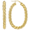 2 Inch Twisted Hoop Earrings In 18K Gold Over Bronze
