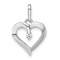 Rhodium Over 14k White Gold Cubic Zirconia Heart Pendant