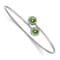 Rhodium Over 14k White Gold Peridot and Diamond Flexible Bangle
