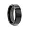 INFINITY Black Tungsten Ring with Beveled Edges 8mm