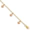 14K Two-tone Hearts Child's Puffed Heart Charm Bracelet