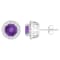 7mm Round Amethyst And White Topaz Accent Rhodium Over Sterling Silver
Halo Stud Earrings