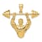14k Yellow Gold Textured Bodybuilder Pendant