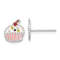 Rhodium Over Sterling Silver Enamel Cupcake Children's Post Earrings