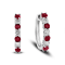 1.15ctw Ruby and Diamond Hoop Earrings in 14k White Gold