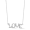 Sterling Statements Rhodium Over Sterling Silver CZ LOVE Necklace