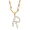 Gold Tone Sterling Silver 3-5.5mm Freshwater Cultured Pearl LETTER R
18-inch Necklace
