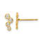 14K Yellow Gold 4 Cubic Zirconia Bezel Set Post Earrings