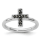 Rhodium Over Sterling Silver Stackable Expressions Marcasite Cross Ring