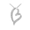 White Diamond Rhodium Over Sterling Silver Heart Pendant with Chain 0.15ctw