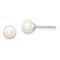 Rhodium Over Sterling Silver 5-6mm White Round FWC Pearl Stud Earrings