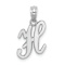 Rhodium Over 14k White Gold Polished Script Letter H Initial Pendant