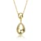 Double Bead Drop Pendant Necklace In 14K Gold Over Brass