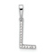 Rhodium Over 14k White Gold Diamond Letter L Initial Pendant