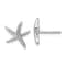 Rhodium Over Sterling Silver Cubic Zirconia Starfish Post Earrings