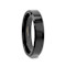 INFINITY Black Tungsten Ring with Beveled Edges 4mm