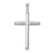 Rhodium Over 14k White Gold 3D Polished Tube Cross Pendant