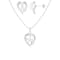 6-7mm Button White Freshwater Pearl and CZ Rhodium Over Sterling Earring
and Pendant W/Chain Set
