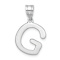 Rhodium Over 14k White Gold Polished Bubble Letter G Initial Pendant