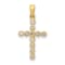14K Yellow Gold Polished 1/10ct. Diamond Cross Pendant