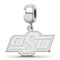 Sterling Silver Rhodium-plated LogoArt Oklahoma State University Small
Dangle Bead